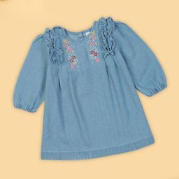 MeeMee Print Denim Fit & Flare Dress-picture-55