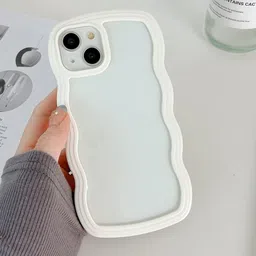 CASE CREATION Women Solid iPhone 13 Pro Clear Curvy Wave Back Case Mobile Accessories-4