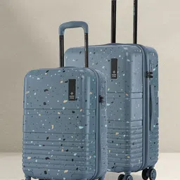 Nasher Venice Set Of 2 Printed Hard-Sided Medium & Cabin Trolley Bag-7