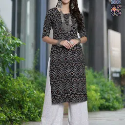 Moda Rapido Selection Of 3 Bandhani Printed Round Neck Straight Kurta-picture-4