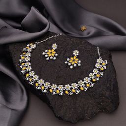 Anouk Silver-Plated Artificial Stones Studded Jewellery Set-image-11