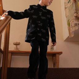 Funny Bones Clothings Boys Embroidered Bandhgala Jodhpuri Blazer With Trousers-image-18