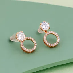 Kushal's Fashion Jewellery Rhodium-Plated Classic Zircon Drop Earrings-image-42