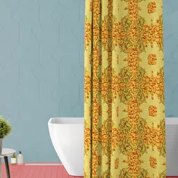 ArtzFolio Yellow and Red Printed Waterproof Shower Curtain-16