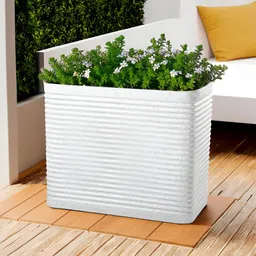 Myntra Elegant Homes White Textured Marble Unbreakable UV Protected Planter-42