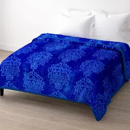 Doristyle Blue 300 GSM SOLID MINK Double Bed Blanket-picture-7