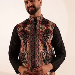 SOJANYA Velvet Printed Nehru Jacket-picture-37