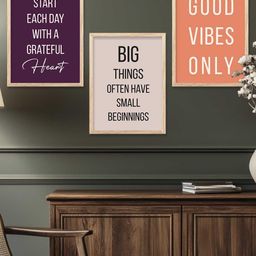 WALLLANE Brown 3 Piece Canvas Abstract Wall Paintings-image-86