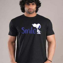 HESHA Men Snoopy Typography Printed Round Neck Cotton T-shirt-image-97