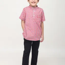 Biglilpeople Boys Standard Opaque Checked Casual Shirt-picture-1