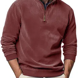 StyleCast x Revolte Men Solid Mock Collar Pullover Sweatshirt-picture-19