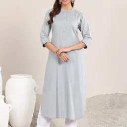 Libas Band Collar Straight Kurta-14