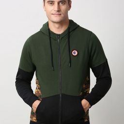 Peter England Casuals Men Patterned Hooded Sweatshirt-picture-14