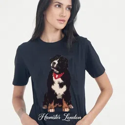 HAMSTER LONDON Women Graphic Printed Round Neck Cotton T-shirt-image-3