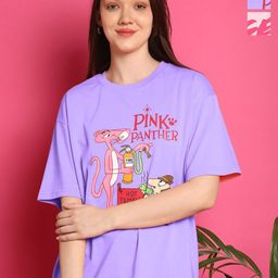Metronaut Women Pack Of 2 Graphic Printed Round Neck Cotton Oversized T-shirts-image-60