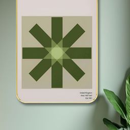 SAF Green & Off White Peak District Printed Wooden Wall Art-4