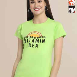 Mast & Harbour Women Typography 3 Printed Applique T-shirt-picture-25