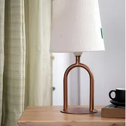 FREEDOM TREE Rose Gold & White Abstract Shaped Metal Table Lamp-image-89