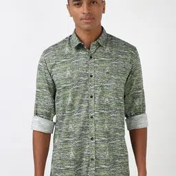 Peter England Casuals Men Spread Collar Abstract Printed Cotton Slim Fit Casual Shirt-image-10