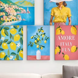 Home Centre Set of 5 Printed Canvas Wall Art-image-44