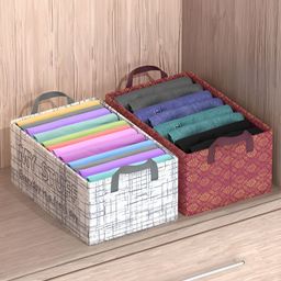 Aura Grey and Maroon 2 Pieces Foldable Regular Multi-Utility Organisers-16