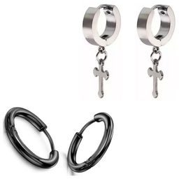 shobhram Set Of 2 Silver-Plated Contemporary Hoop Earrings-9