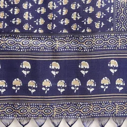 LOOM LEGACY Floral Block Printed Art Silk Dupatta image 3