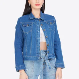 CEFALU Women Denim Jacket with Patchwork-picture-19