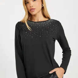 Styli Women Embellished Round Neck Long Sleeves Regular Party Top-picture-25