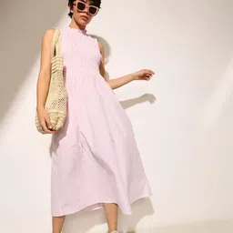 ONLY Checked A-Line Midi Dress-11