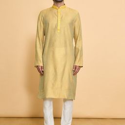 Arihant Rai Sinha Woven Design Mandarin Collar Jacquard Straight Kurta & Churidar-image-43