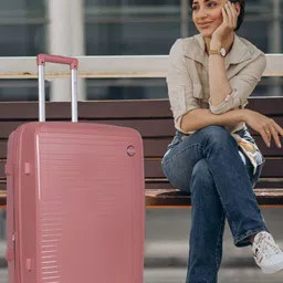 Polo Class Set Of 3 Unisex Pink Striped Hard-Sided Trolley Bags-11