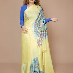 Anouk Printed Satin Saree-image-64