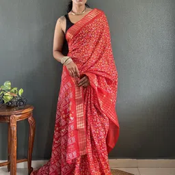 FLOURIOUS Warli Printed Pure Georgette Saree-image-21