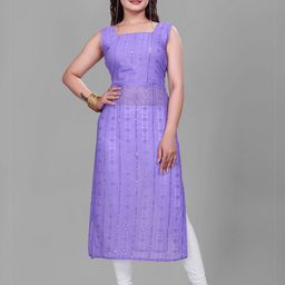 PARROT CREATION Women Sequins Embroidered Kurta-image-68