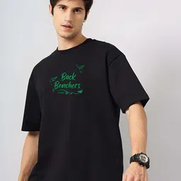 KAIDO Typography Printed Round Neck Drop-Shoulder Sleeves Oversized Casual T-Shirt-image-93