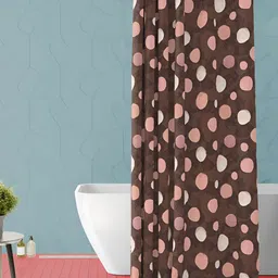 ArtzFolio Brown & Pink Printed Waterproof Shower Curtain-5