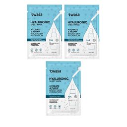Twasa Set Of 3 Hyaluronic Acid Sheet Mask For Glowing Skin - 20 g Each-3