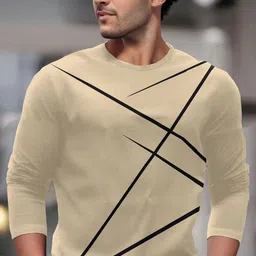 TRIPR Geometric Printed Round Neck Casual T-shirt-image-10