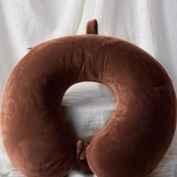 Pum Pum Brown Memory Foam Filled Polycotton Ultra Soft Travel Pillow-4