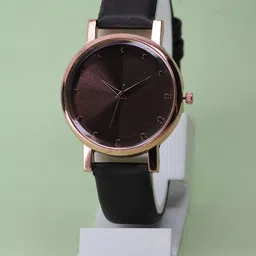 VIRAKTI Women Leather Wrap Around Straps Round Reset Time Analogue Watch F-67-BROWN-G-image-77