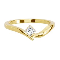 Sparkles Lab Grown Diamond 0.07 Carat Round Solitaire Ring 14K ( Ring Size - 5)-image-4