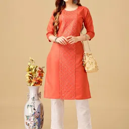 KAYOMMI Women Embroidered Panelled Kurta with Trousers-picture-36