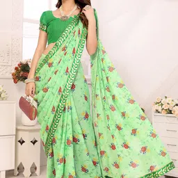 KALINI Floral Printed Woven Design Zari Saree-picture-34