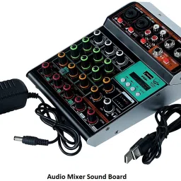 kh Professional Audio Mixer Sound Board Console System Interface 4 Channel Digital USB Bluetooth MP3 Computer Input 48V Phantom Power Stereo DJ Studio Streaming/four 4-way mini mixer with reverb Analog Sound Mixer image 3