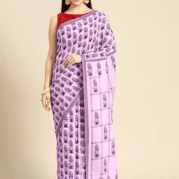 BUTA BUTI Ethnic Motifs Printed Pure Cotton Saree-image-91