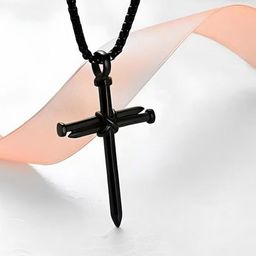 P. R. PRINTS Silver-Plated Stainless Steel Criss Cross Pendant With Chain-30