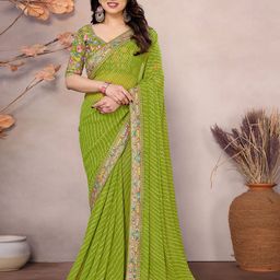 MySilkLove Leheriya Embroidered Pure Georgette Saree-image-10