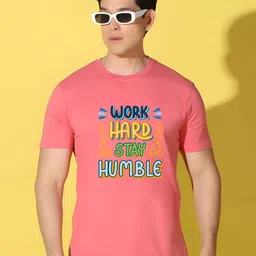 KaamBhari Typography Printed Round Neck Regular Fit Cotton T-shirt-picture-40