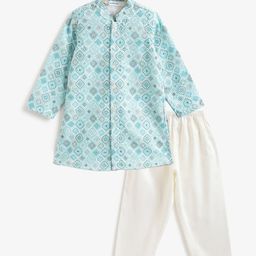 Campana Boys Floral Printed Regular Sequinned Kurta with Pyjamas-52